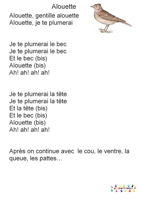 Alouette Song In English