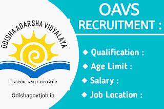 OAVS Recruitment 2024, Notification Out For Various Teaching And Non ...