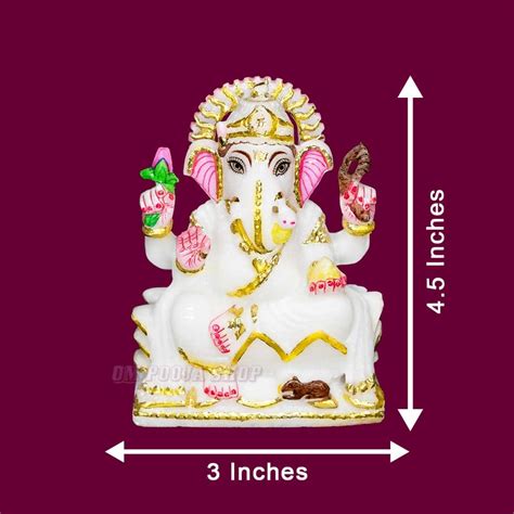 Buy Handcrafted Lord Ganesh Marble Murti from India