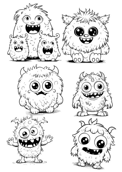 Cute Little Monsters Coloring Pages