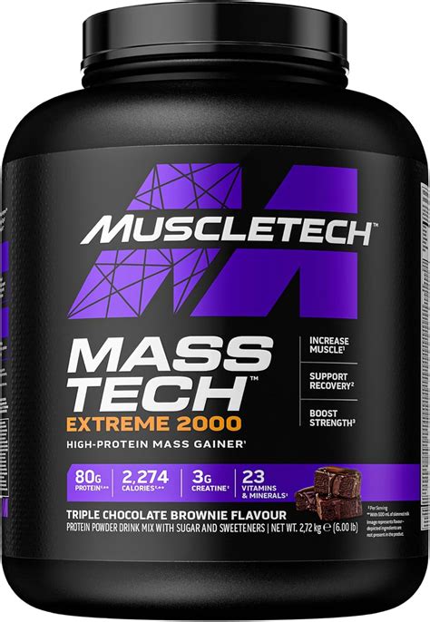 MuscleTech MassTech Extreme Protein Powder, Weight & Muscle Mass Gainer ...