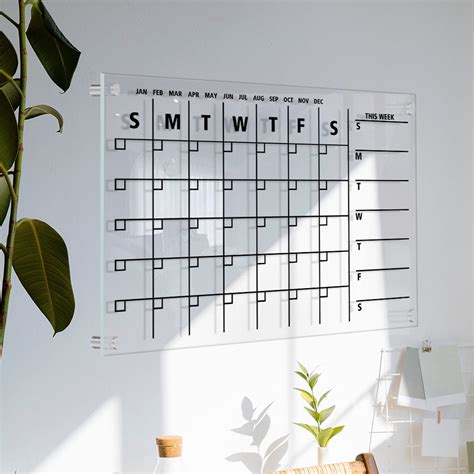 wall acrylic weekly planner board clear dry erases calendar planner ...