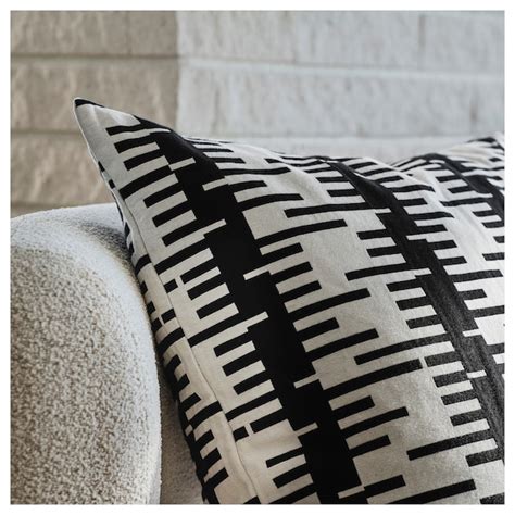 STOCKHOLM 2025 cushion cover, off-white/black, 50x50 cm (20x20") - IKEA