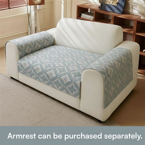 Lumen Series Chenille Jacquard Couch Cover – Quilted Non-Slip Washable ...