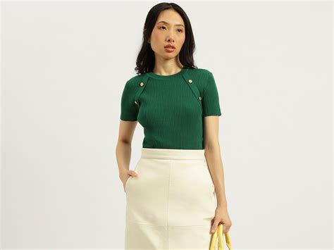 Women Round Neck Ribbed Top – United Colors of Benetton Store