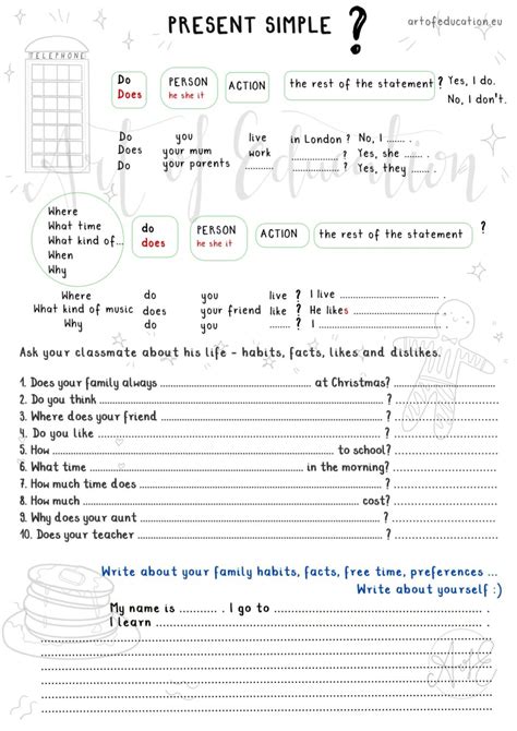 Image result for Présent Simple Questions Worksheet