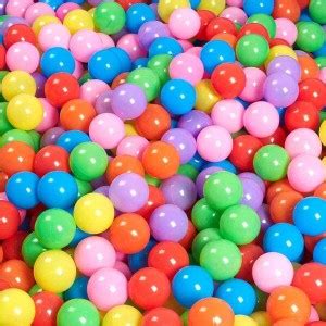 MINIKIDZ Plastic Tiny Size Color for Kids Pool Ball Set of 72 Pieces ...