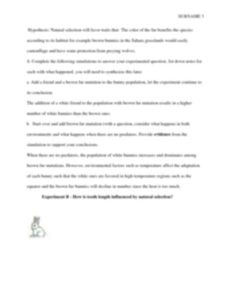 SOLUTION: Natural Selection Simulation At Phet - Studypool