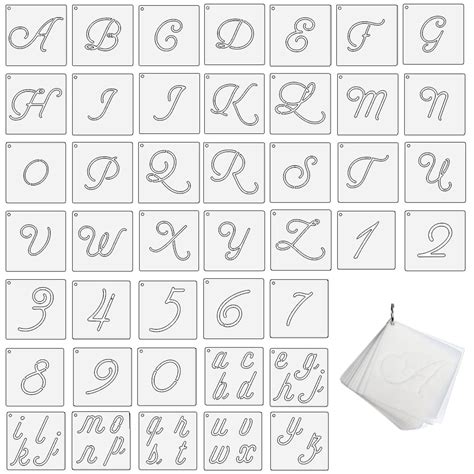 Buy Alphabet Stencils, 43 Pcs Letter Stencils for Painting on Wood,5 ...