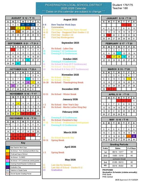 Pickerington Schools Calendar 2025-2026 | Holidays - New School Calendar