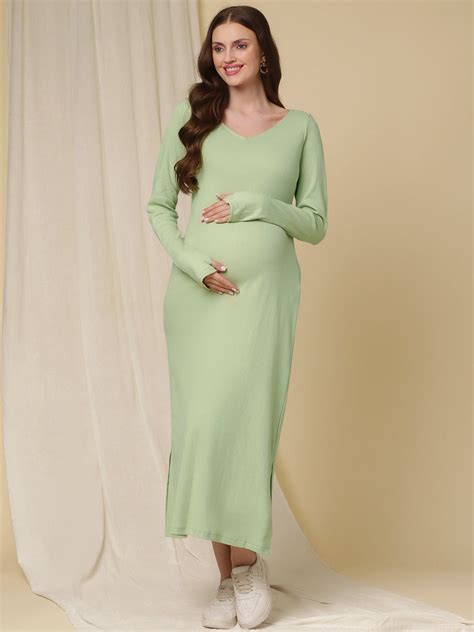Buy Maternity Bodycon Dress - Green