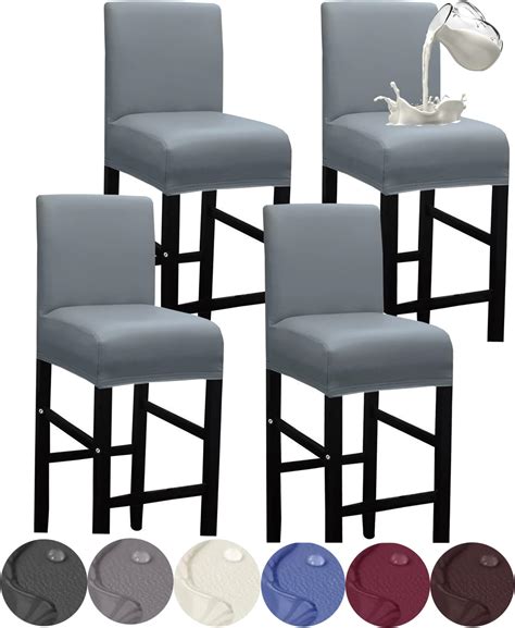 Amazon.com: HFCNMY Bar Stool Covers,2 Pack Stretch Waterproof PU Bar ...