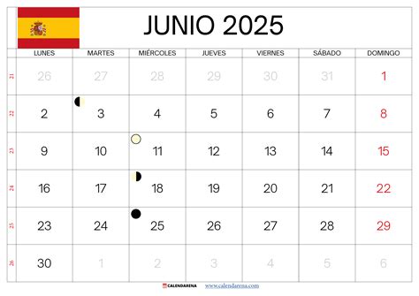 Calendario Junio 2025 ️ Para Imprimir En PDF
