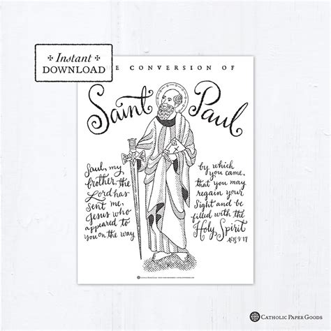Catholic Coloring Page, the Conversion of Saint Paul, Catholic Saints, Printable Coloring Page ...