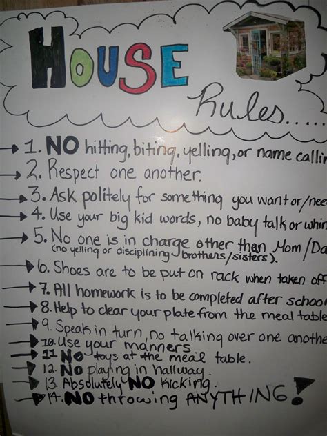 House Rules For Kids Printable - Tedy Printable Activities