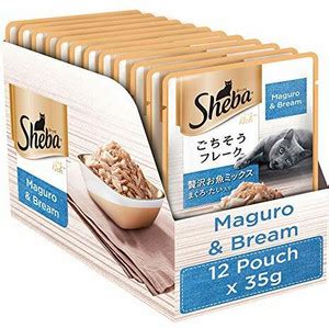 Sheba Sheba Premium Wet Cat Food Fish Mix (Maguro & Bream), 12 Pouches ...