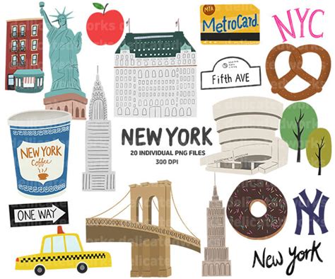 New York Clipart Sticker Clipart NYC Clipart Cute Clipart - Etsy ...