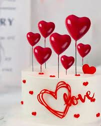Red Faux Heart Toppers for Cake Decoration (20 Pcs) – Baking Cart