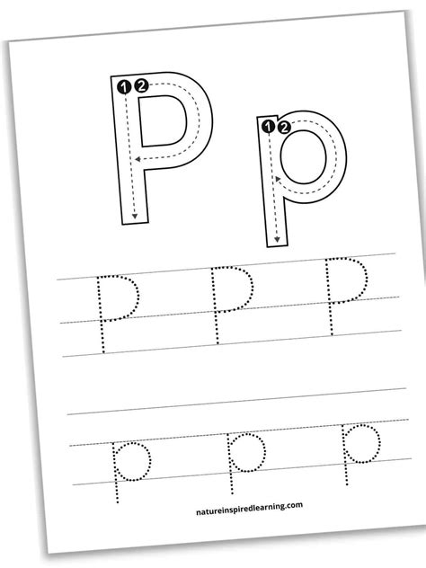 Practice Alphabet P and sounds for kindergarten with tracing image ...