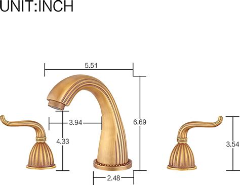 Buy LightInthebox® Bathroom Sink Faucet with 2 Handles 3 Holes Antique ...