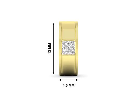Princess Solitaire Bali Earrings For Men in Gold