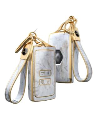Bluzon Marble Gold TPU Car Key Cover for Renault | Kiger | Triber | Car ...
