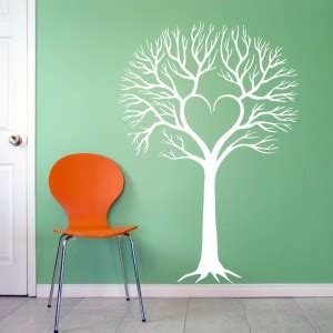 Decor Villa 43 cm Decor villa Heart Tree Wall Decal & Sticker White ...