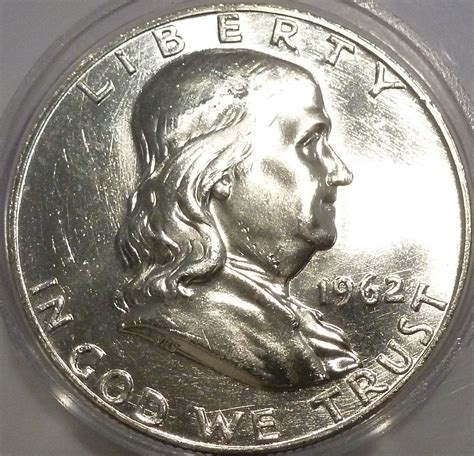 1962-D Gem Brilliant Uncirculated Franklin Half Dollar W-Full Bell ...