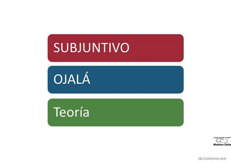 Subjuntivo Ojalá Teoría : English ESL powerpoints