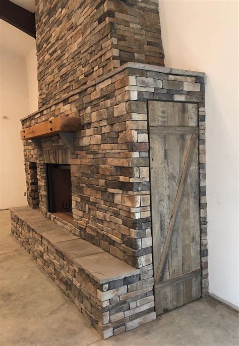 Stack Stone Fireplace 的图像结果