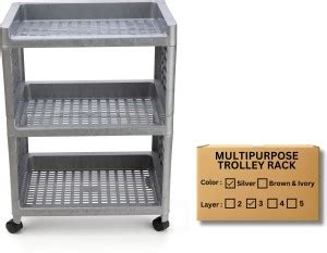Marmik 3 Layer Multipurpose Storage Rolling Cart with Wheels For Office ...