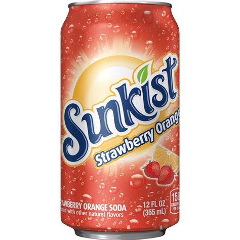 Sunkist Strawberry Orange Soda Pop, 12 fl oz, (355ml), 12 Pack Cans ...
