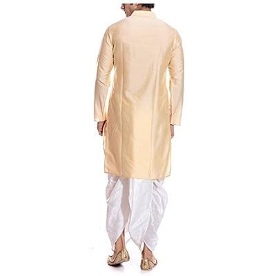 Mag Men Indian ethnic Gold Kurta White Dhoti for | Ubuy India