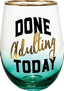 Buy Spoontiques 21708 Done Adulting Today Stemless Glass, 20 ounces ...