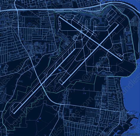 Copenhagen Airport (CPH) - Dark Blue Vector Map [1:20K] | Boundless Maps