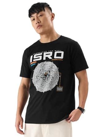 Buy The Souled Store Official ISRO: Lunar Mission Mens Regular fit Half ...