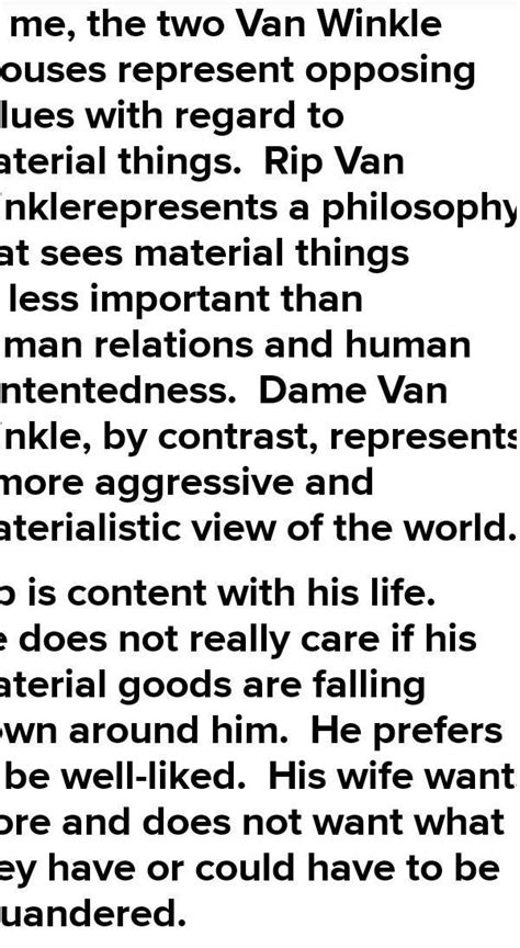 Story:Rip Van Winkle Question:Compare and contrast Rip Van Winkle with ...