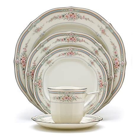 Noritake Bone China Rothschild Place Setting (Pink and Blue) - 5 Pieces ...