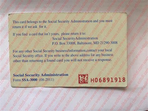 Social Security Card Template Generator - prntbl ...