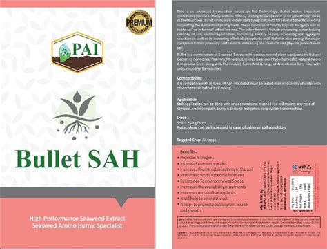 Bullet SAH Organic Granules Manufacturers and Suppliers from Anand