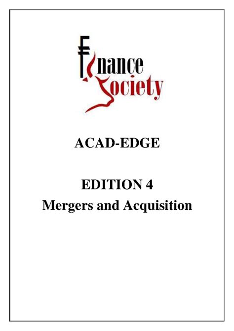 ACAD EDGE Edition 4 (Mergers and Acquisition) - ACAD-EDGE EDITION 4 ...