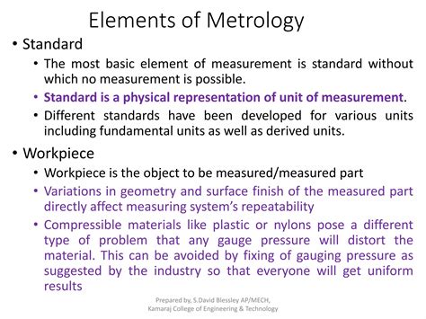 Unit 1 Basics of Metrology | PPTX