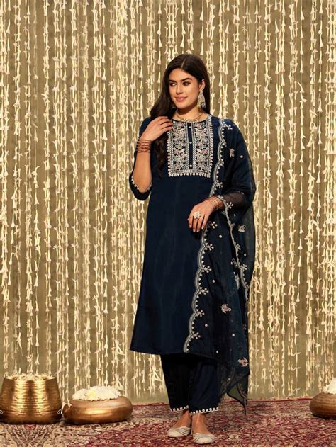 Indo Era 2415 Embroidered Kurta With Trousers And Dupatta