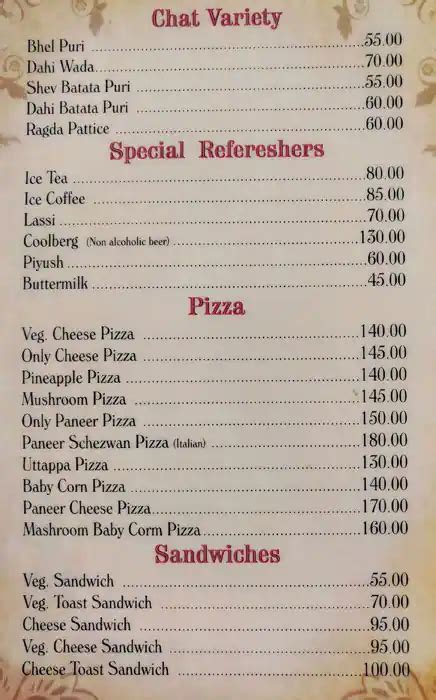 Menu at Green Channel, Mumbai, Shop no