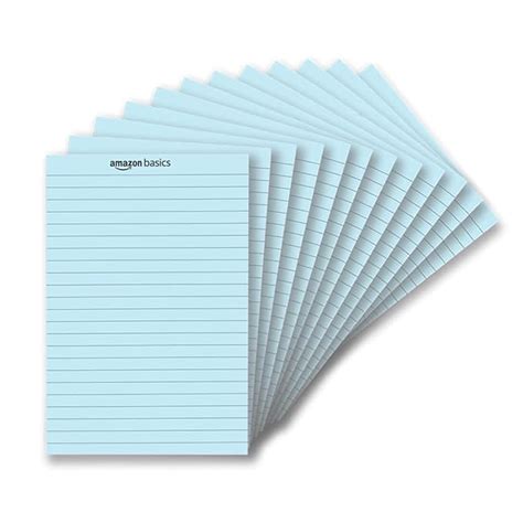 amazon basics Wide Ruled 5X 8 - Inch 50-Sheet Lined Writing Note Pad ...