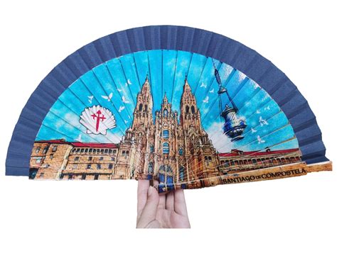 Custom Spanish Print Folding Hand Fan with 23cm Wood Ribs - Hand Fan ...