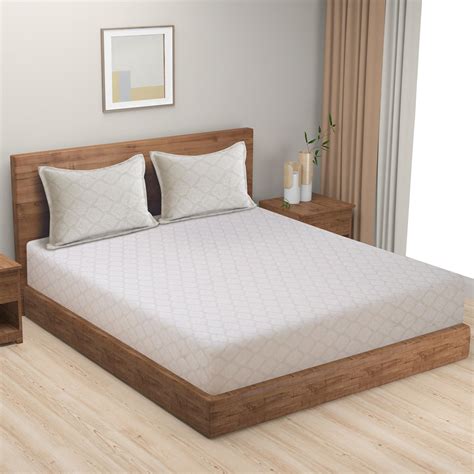 Buy SWAYAM Majestic Weave 250TC Cotton Satin Super King Bedsheet Set ...