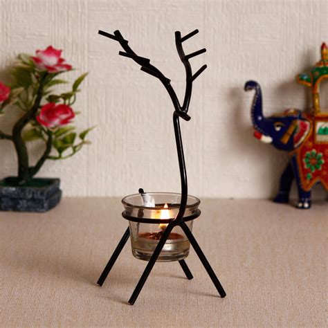 Deer Shape Decorative Handcrafted Metal Black Tea Light Holder ...