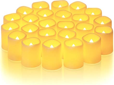Homemory 24Pack Flickering Flameless Votive Candles,200+Hour Electric ...