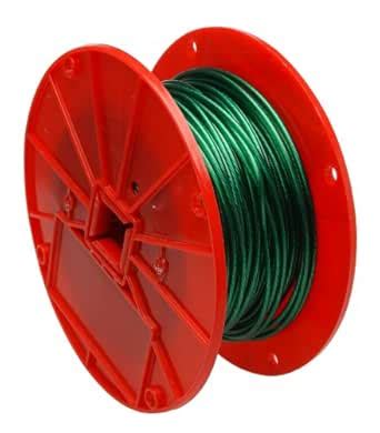 Galvanized Steel Wire Rope on Reel, Vinyl Coated, 1x7 Strand, Green, 1/ ...